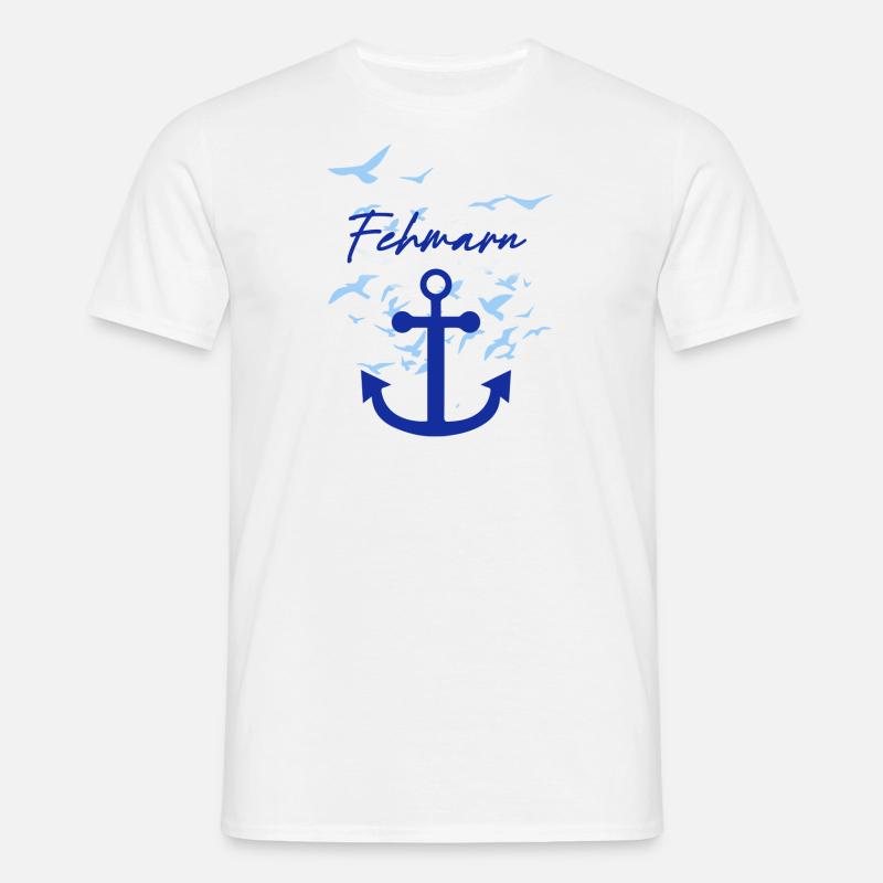 Fehmarn,möwen,anker,vogelschwarm - Männer T-Shirt - Weiß