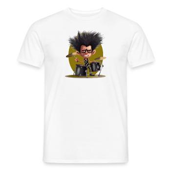 Drummer man - Männer T-Shirt - Weiß - Vorne - AI Model Male 178 dark (178cm)