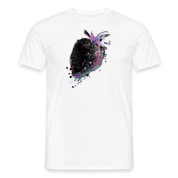 Fraise,Noir,Popart, Œuvre d’art,Peinture - T-shirt homme - blanc - Devant - AI Model Male 178 dark (178cm)