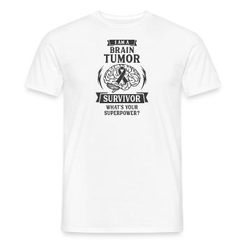 Je suis un survivant d’une tumeur cérébrale - T-shirt homme - blanc - Devant - AI Model Male 178 dark (178cm)
