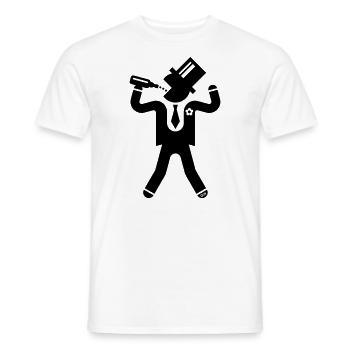 Groom avec 1 bière (enterrement de vie de garçon / enterrement de vie de garçon / L / B) - T-shirt homme - blanc - Devant - AI Model Male 178 dark (178cm)