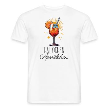 Hello Aperölchen Cocktail Summer Party Chemise - T-shirt homme - blanc - Devant - AI Model Male 178 dark (178cm)