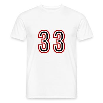 33 Zahl Jahre Trikot - Männer T-Shirt - Weiß - Vorne - AI Model Male 178 dark (178cm)