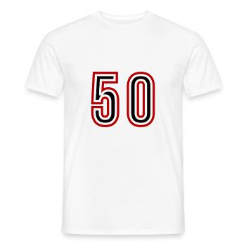 50 Number Years Jersey - Men's T-Shirt - white - Front - AI Model Male 178 dark (178cm)