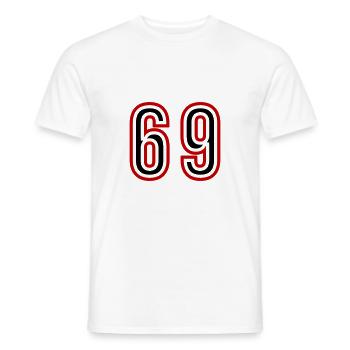 69 Number Years Jersey - Men's T-Shirt - white - Front - AI Model Male 178 dark (178cm)
