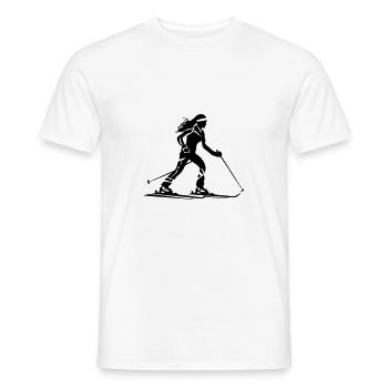 Skiing Skiing Woman Silhouette - Men's T-Shirt - white - Front - AI Model Male 178 dark (178cm)