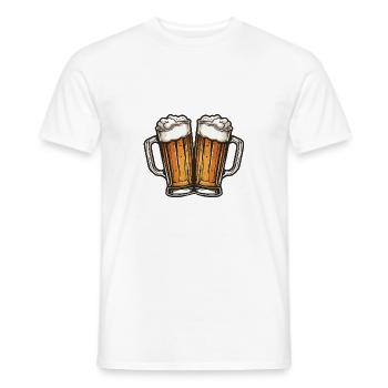 Beer Mug Beer Toast - Men's T-Shirt - white - Front - AI Model Male 178 dark (178cm)