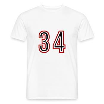 34 Number Years Jersey - Men's T-Shirt - white - Front - AI Model Male 178 dark (178cm)