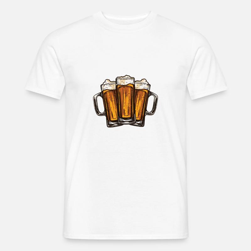 Bier Team Bierglas - Männer T-Shirt - Weiß