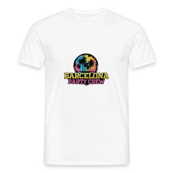 L’équipe de Barcelona Party Crew - T-shirt homme - blanc - Devant - AI Model Male 178 dark (178cm)