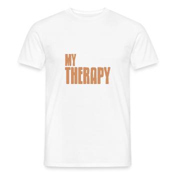 My Therapy Car Quote Auto Mindfulness Humor - Männer T-Shirt - Weiß - Vorne - AI Model Male 178 dark (178cm)