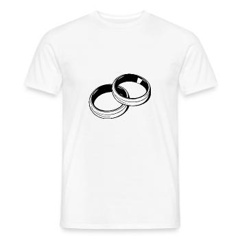 Alliances Symbole Silhouette Mariage - T-shirt homme - blanc - Devant - AI Model Male 178 dark (178cm)
