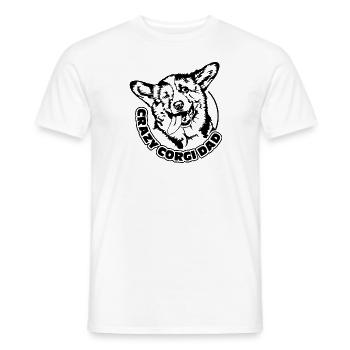 CRAZY CORGI DAD funny Welsh Corgi Wilsigns - Men's T-Shirt - white - Front - AI Model Male 178 dark (178cm)