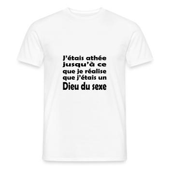 Dieu du Sexe - T-shirt homme - blanc - Devant - AI Model Male 178 dark (178cm)