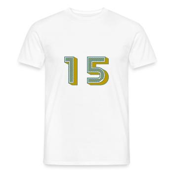 15. 15 ANS. 15e ANNIVERSAIRE. ANNIVERSAIRE 15 ANS. - T-shirt homme - blanc - Devant - AI Model Male 178 dark (178cm)