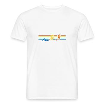 Triathlon Schwimmen Radfahren Laufen Sport - Männer T-Shirt - Weiß - Vorne - AI Model Male 178 dark (178cm)