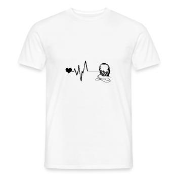 Casque Pulse Love - T-shirt homme - blanc - Devant - AI Model Male 178 dark (178cm)
