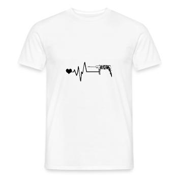 Bohrmaschine Puls Liebe - Männer T-Shirt - Weiß - Vorne - AI Model Male 178 dark (178cm)