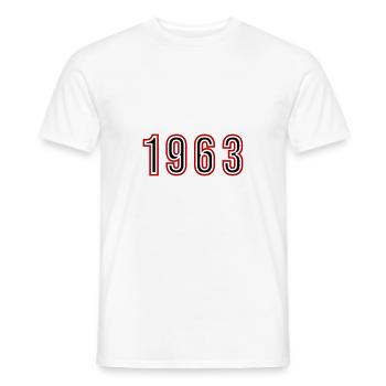 1963 Year Number - Men's T-Shirt - white - Front - AI Model Male 178 dark (178cm)