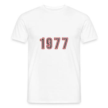 1977 Jahr Zahl - Männer T-Shirt - Weiß - Vorne - AI Model Male 178 dark (178cm)