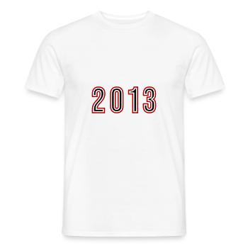 2013 Jahr Zahl - Männer T-Shirt - Weiß - Vorne - AI Model Male 178 dark (178cm)