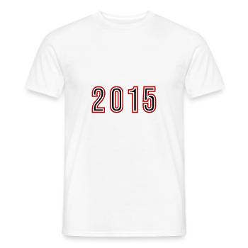 2015 Year Number - Men's T-Shirt - white - Front - AI Model Male 178 dark (178cm)