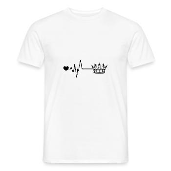 Couronne Royale Pulsation Amour - T-shirt homme - blanc - Devant - AI Model Male 178 dark (178cm)