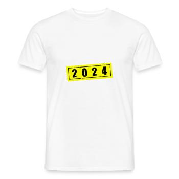 Année 2024 - T-shirt homme - blanc - Devant - AI Model Male 178 dark (178cm)