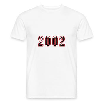 2002 Année Numéro - T-shirt homme - blanc - Devant - AI Model Male 178 dark (178cm)