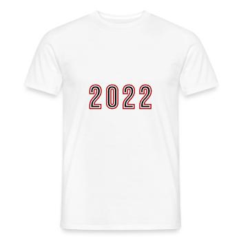 2022 Jahr Zahl - Männer T-Shirt - Weiß - Vorne - AI Model Male 178 dark (178cm)