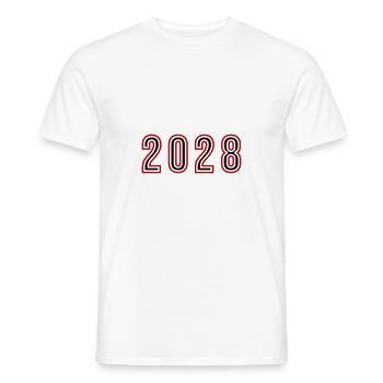 2028 Jahr Zahl - Männer T-Shirt - Weiß - Vorne - AI Model Male 178 dark (178cm)