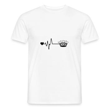Crown pulse love icon - Men's T-Shirt - white - Front - AI Model Male 178 dark (178cm)