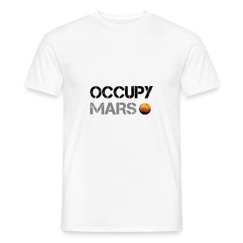 Occupy Mars Planet Space Explor Raketenwissenschaft - Männer T-Shirt - Weiß - Vorne - AI Model Male 178 dark (178cm)