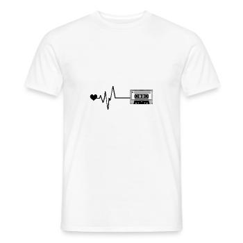 Cassette Pulse Love - T-shirt homme - blanc - Devant - AI Model Male 178 dark (178cm)