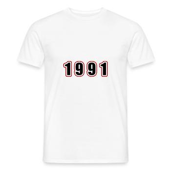 1991 Year Birthday - Men's T-Shirt - white - Front - AI Model Male 178 dark (178cm)