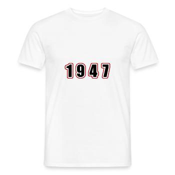 Anniversaire de l’année 1947 - T-shirt homme - blanc - Devant - AI Model Male 178 dark (178cm)