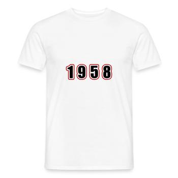 1958 Year Birthday - Men's T-Shirt - white - Front - AI Model Male 178 dark (178cm)