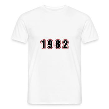 1982 Year Birthday - Men's T-Shirt - white - Front - AI Model Male 178 dark (178cm)