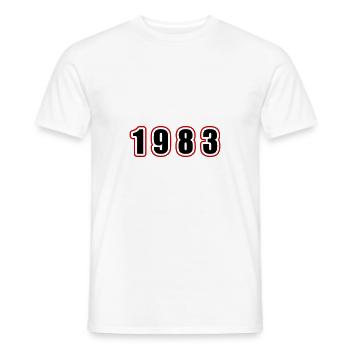 1983 Year Birthday - Men's T-Shirt - white - Front - AI Model Male 178 dark (178cm)