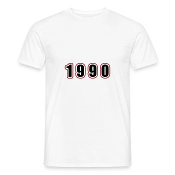 1990 Year Birthday - Men's T-Shirt - white - Front - AI Model Male 178 dark (178cm)