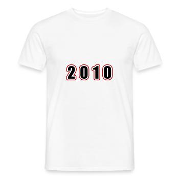 2010 Année Anniversaire - T-shirt homme - blanc - Devant - AI Model Male 178 dark (178cm)
