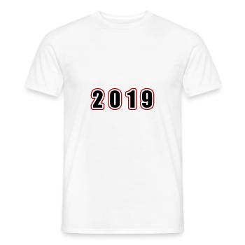 2019 Jahr Geburtstag - Männer T-Shirt - Weiß - Vorne - AI Model Male 178 dark (178cm)