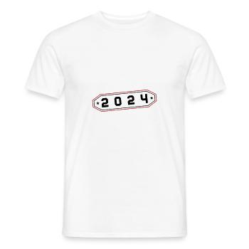 2024 Symbol - Männer T-Shirt - Weiß - Vorne - AI Model Male 178 dark (178cm)