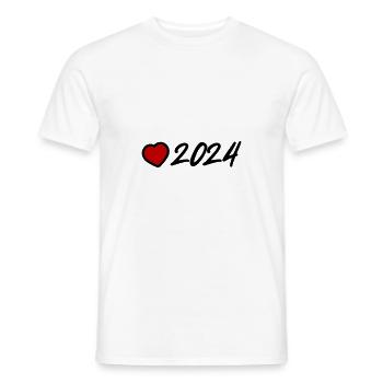 2024 année Cœur - T-shirt homme - blanc - Devant - AI Model Male 178 dark (178cm)