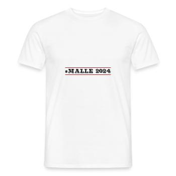 Malle 2024 - Männer T-Shirt - Weiß - Vorne - AI Model Male 178 dark (178cm)