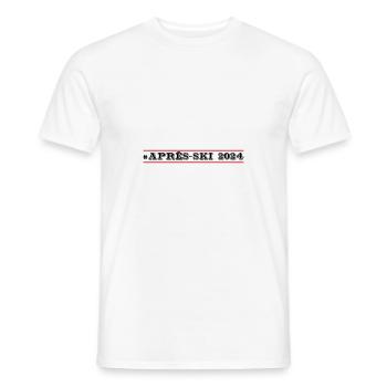 Après-ski 2024 - T-shirt homme - blanc - Devant - AI Model Male 178 dark (178cm)