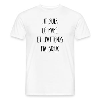 je suis le pape et j'attends ma sœur - T-shirt homme - blanc - Devant - AI Model Male 178 dark (178cm)