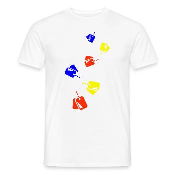 Icône d’icône de badge - T-shirt homme - blanc - Devant - AI Model Male 178 dark (178cm)