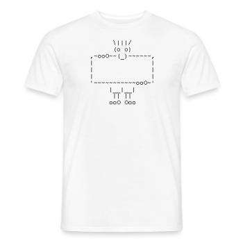 ascii art: troll + your text - Men's T-Shirt - white - Front - AI Model Male 178 dark (178cm)