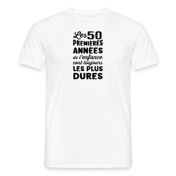 50 ans Anniversaire Papy Humour Retraité Papi Rigo - Men's T-Shirt - white - Front - AI Model Male 178 dark (178cm)